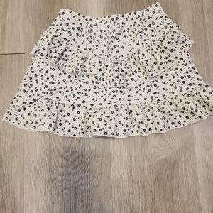 Zara Black and White Floral Mini Skirt